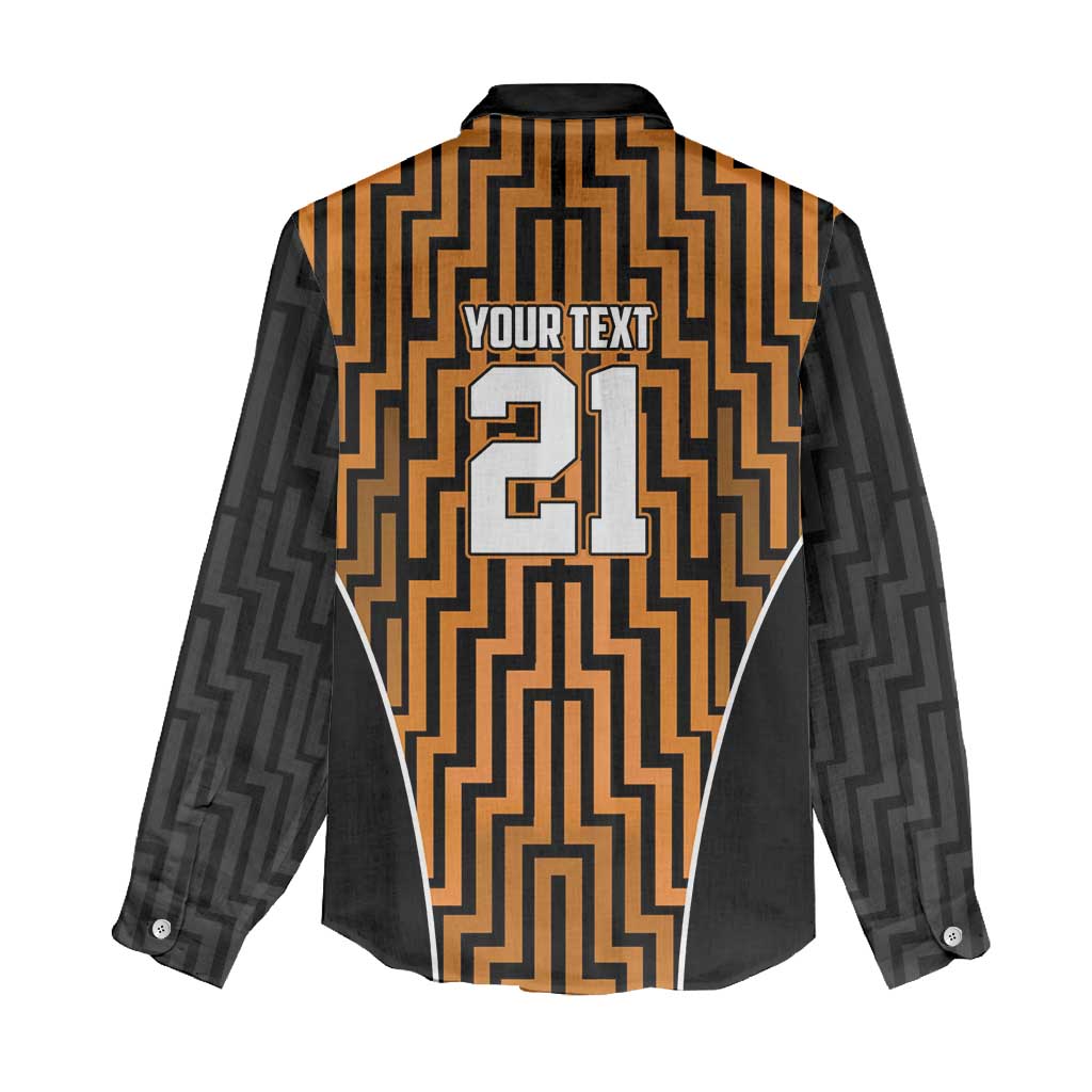 Custom Basketball New Zealand Women Casual Shirt Gold Maori Ta Moko Indigenous LT9 - Polynesian Pride