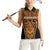 Custom Basketball New Zealand Women Sleeveless Polo Shirt Gold Maori Ta Moko Indigenous - Polynesian Pride