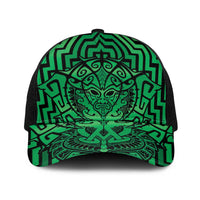 Basketball New Zealand Baseball Net Cap Green Maori Ta Moko Indigenous - Polynesian Pride