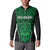 Custom Basketball New Zealand Button Sweatshirt Green Maori Ta Moko Indigenous - Polynesian Pride