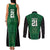 Custom Basketball New Zealand Couples Matching Tank Maxi Dress and Long Sleeve Button Shirt Green Maori Ta Moko Indigenous - Polynesian Pride