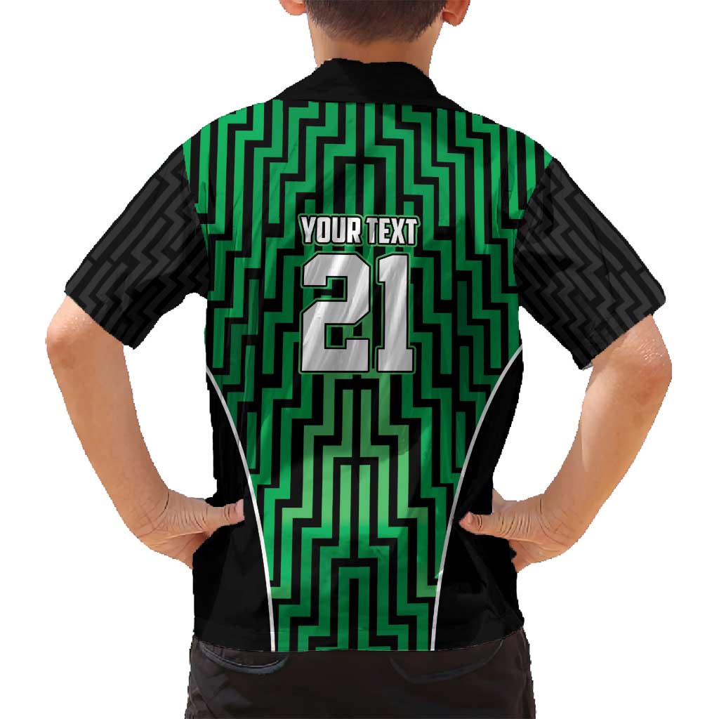 Custom Basketball New Zealand Family Matching Summer Maxi Dress and Hawaiian Shirt Green Maori Ta Moko Indigenous LT9 - Polynesian Pride