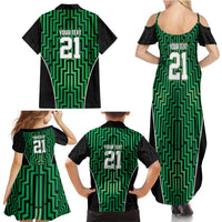 Custom Basketball New Zealand Family Matching Summer Maxi Dress and Hawaiian Shirt Green Maori Ta Moko Indigenous LT9 - Polynesian Pride