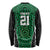 Custom Basketball New Zealand Long Sleeve Shirt Green Maori Ta Moko Indigenous - Polynesian Pride