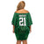 Custom Basketball New Zealand Off Shoulder Short Dress Green Maori Ta Moko Indigenous - Polynesian Pride