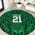 Custom Basketball New Zealand Round Carpet Green Maori Ta Moko Indigenous - Polynesian Pride