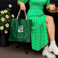 Custom Basketball New Zealand Tote Bag Green Maori Ta Moko Indigenous - Polynesian Pride