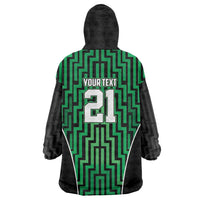 Custom Basketball New Zealand Wearable Blanket Hoodie Green Maori Ta Moko Indigenous LT9 - Polynesian Pride
