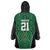 Custom Basketball New Zealand Wearable Blanket Hoodie Green Maori Ta Moko Indigenous - Polynesian Pride