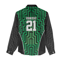 Custom Basketball New Zealand Women Casual Shirt Green Maori Ta Moko Indigenous LT9 - Polynesian Pride