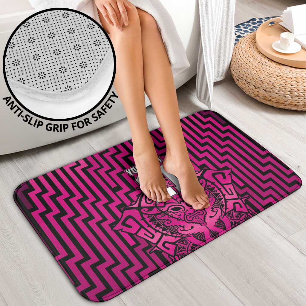 Custom Basketball New Zealand Bathroom Set Pink Maori Ta Moko Indigenous - Polynesian Pride