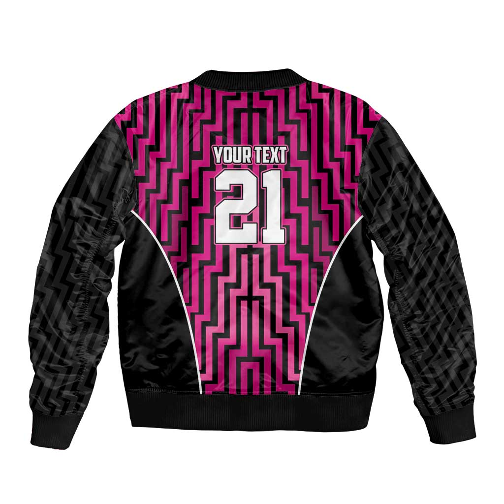 Custom Basketball New Zealand Bomber Jacket Pink Maori Ta Moko Indigenous LT9 - Polynesian Pride