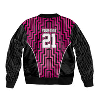 Custom Basketball New Zealand Bomber Jacket Pink Maori Ta Moko Indigenous LT9 - Polynesian Pride