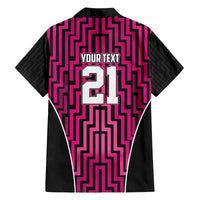 Custom Basketball New Zealand Family Matching Off The Shoulder Long Sleeve Dress and Hawaiian Shirt Pink Maori Ta Moko Indigenous - Polynesian Pride
