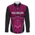 Custom Basketball New Zealand Family Matching Off The Shoulder Long Sleeve Dress and Hawaiian Shirt Pink Maori Ta Moko Indigenous - Polynesian Pride