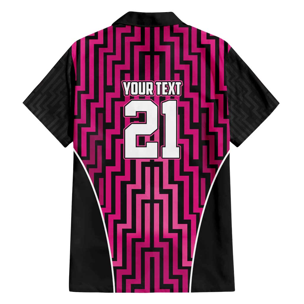 Custom Basketball New Zealand Family Matching Off Shoulder Short Dress and Hawaiian Shirt Pink Maori Ta Moko Indigenous LT9 - Polynesian Pride