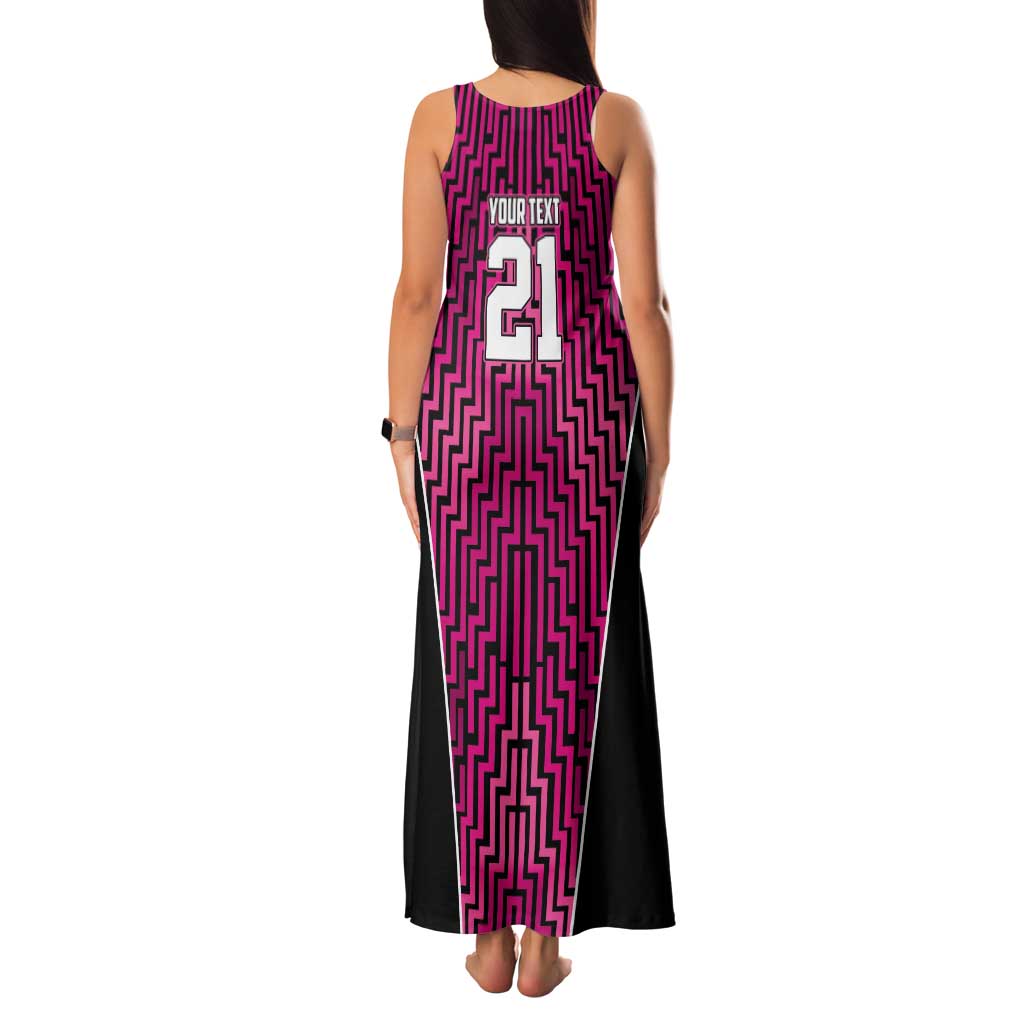 Custom Basketball New Zealand Family Matching Tank Maxi Dress and Hawaiian Shirt Pink Maori Ta Moko Indigenous LT9 - Polynesian Pride