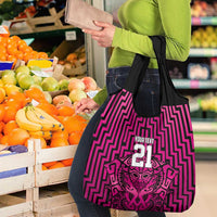 Custom Basketball New Zealand Grocery Bag Pink Maori Ta Moko Indigenous - Polynesian Pride