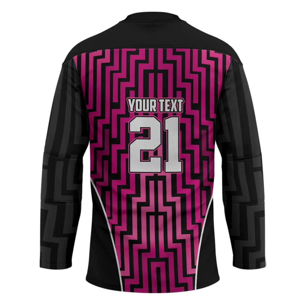 Custom Basketball New Zealand Hockey Jersey Pink Maori Ta Moko Indigenous - Polynesian Pride