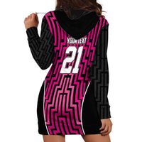 Custom Basketball New Zealand Hoodie Dress Pink Maori Ta Moko Indigenous LT9 - Polynesian Pride