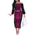 Custom Basketball New Zealand Off The Shoulder Long Sleeve Dress Pink Maori Ta Moko Indigenous - Polynesian Pride