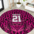 Custom Basketball New Zealand Round Carpet Pink Maori Ta Moko Indigenous - Polynesian Pride