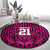 Custom Basketball New Zealand Round Carpet Pink Maori Ta Moko Indigenous - Polynesian Pride