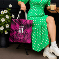 Custom Basketball New Zealand Tote Bag Pink Maori Ta Moko Indigenous - Polynesian Pride