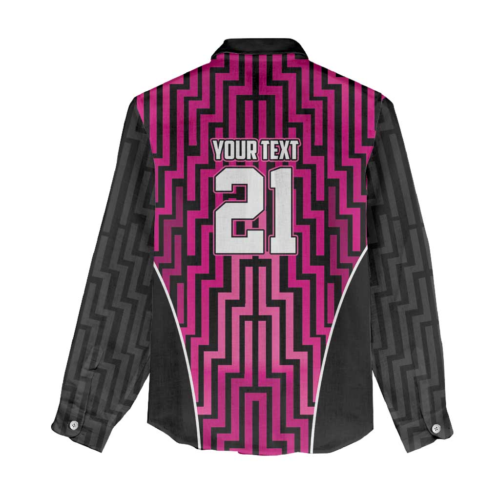Custom Basketball New Zealand Women Casual Shirt Pink Maori Ta Moko Indigenous LT9 - Polynesian Pride