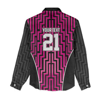 Custom Basketball New Zealand Women Casual Shirt Pink Maori Ta Moko Indigenous LT9 - Polynesian Pride