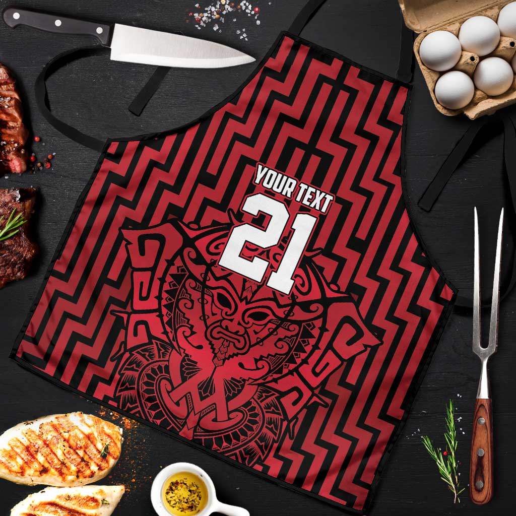 Custom Basketball New Zealand Apron Red Maori Ta Moko Indigenous LT9 Red - Polynesian Pride