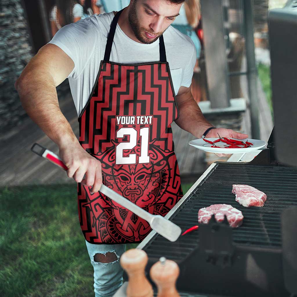 Custom Basketball New Zealand Apron Red Maori Ta Moko Indigenous LT9 - Polynesian Pride