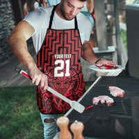Custom Basketball New Zealand Apron Red Maori Ta Moko Indigenous LT9 - Polynesian Pride