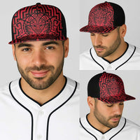 Basketball New Zealand Baseball Net Cap Red Maori Ta Moko Indigenous - Polynesian Pride