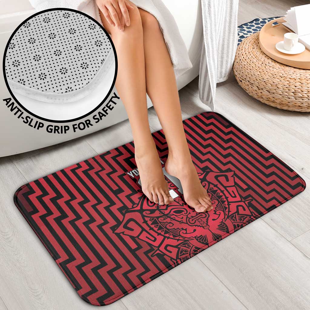 Custom Basketball New Zealand Bathroom Set Red Maori Ta Moko Indigenous - Polynesian Pride