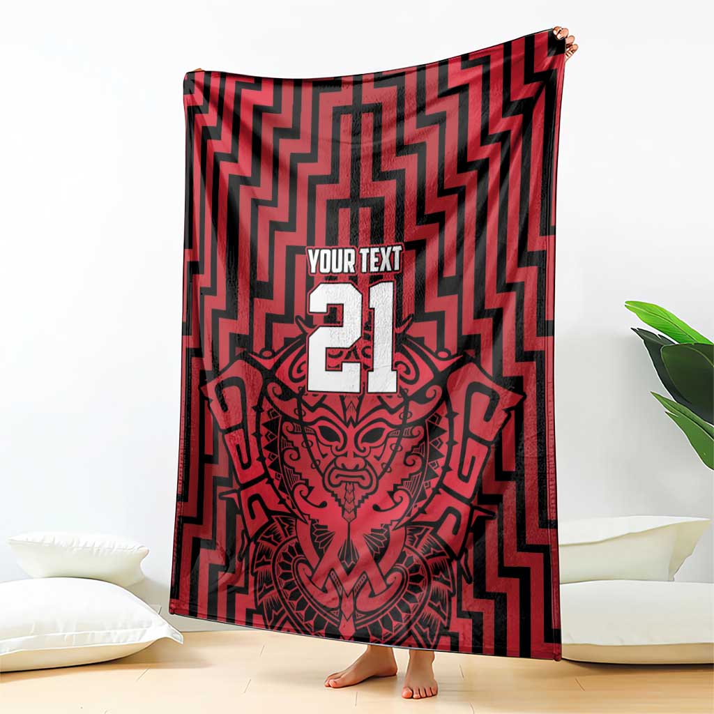 Custom Basketball New Zealand Blanket Red Maori Ta Moko Indigenous LT9 - Polynesian Pride