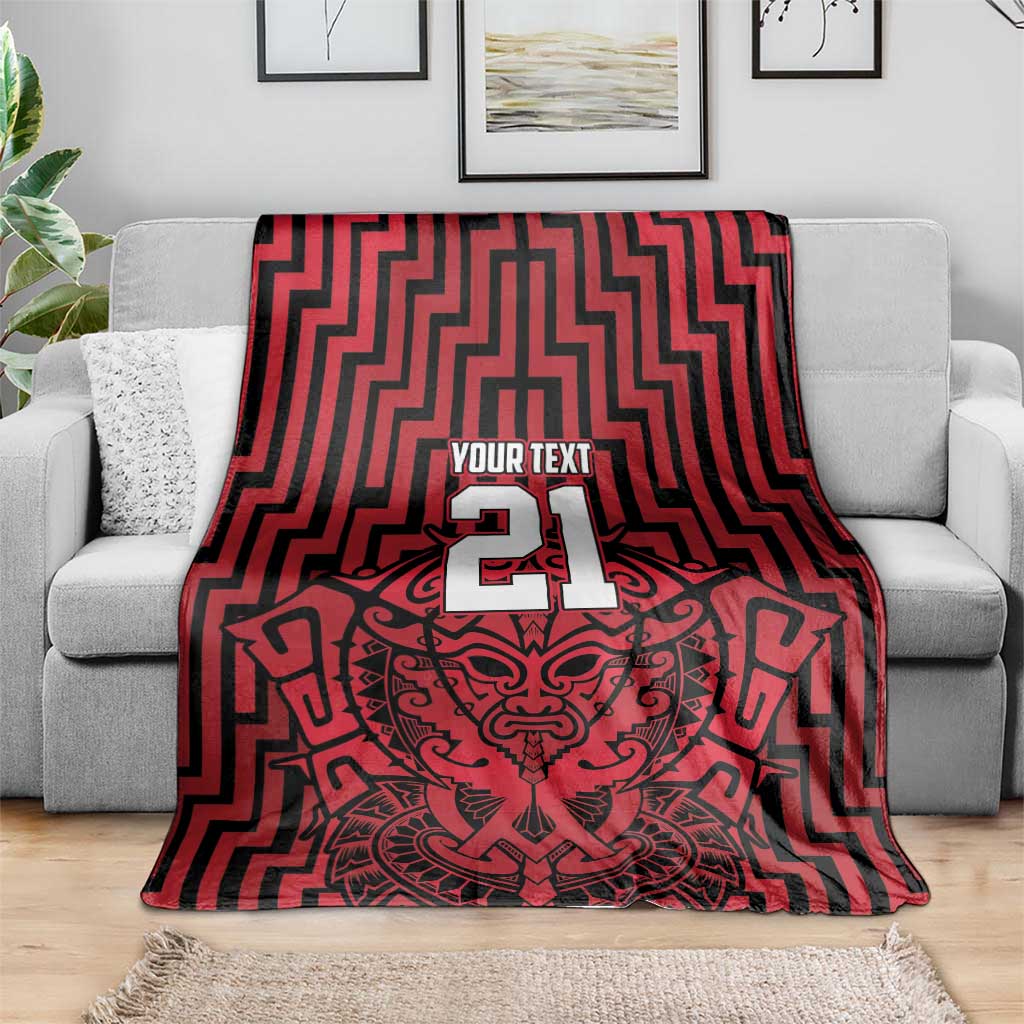 Custom Basketball New Zealand Blanket Red Maori Ta Moko Indigenous LT9 - Polynesian Pride