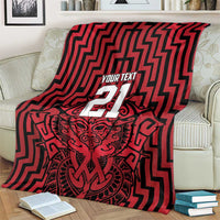 Custom Basketball New Zealand Blanket Red Maori Ta Moko Indigenous LT9 - Polynesian Pride