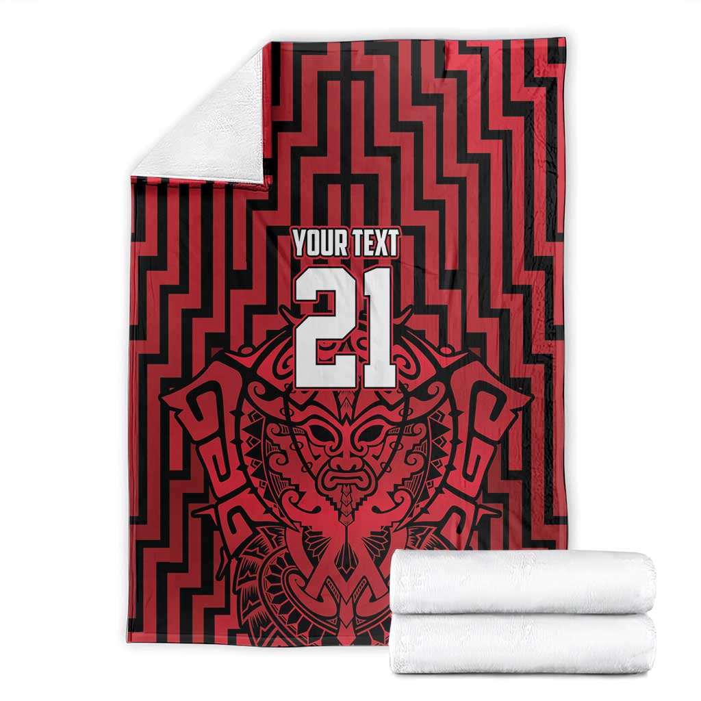 Custom Basketball New Zealand Blanket Red Maori Ta Moko Indigenous LT9 - Polynesian Pride
