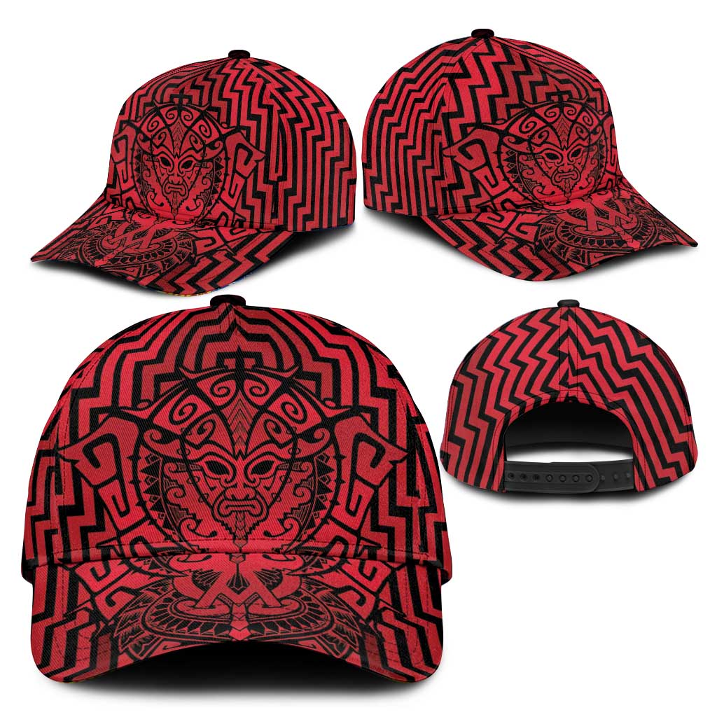 Basketball New Zealand Classic Cap Red Maori Ta Moko Indigenous - Polynesian Pride