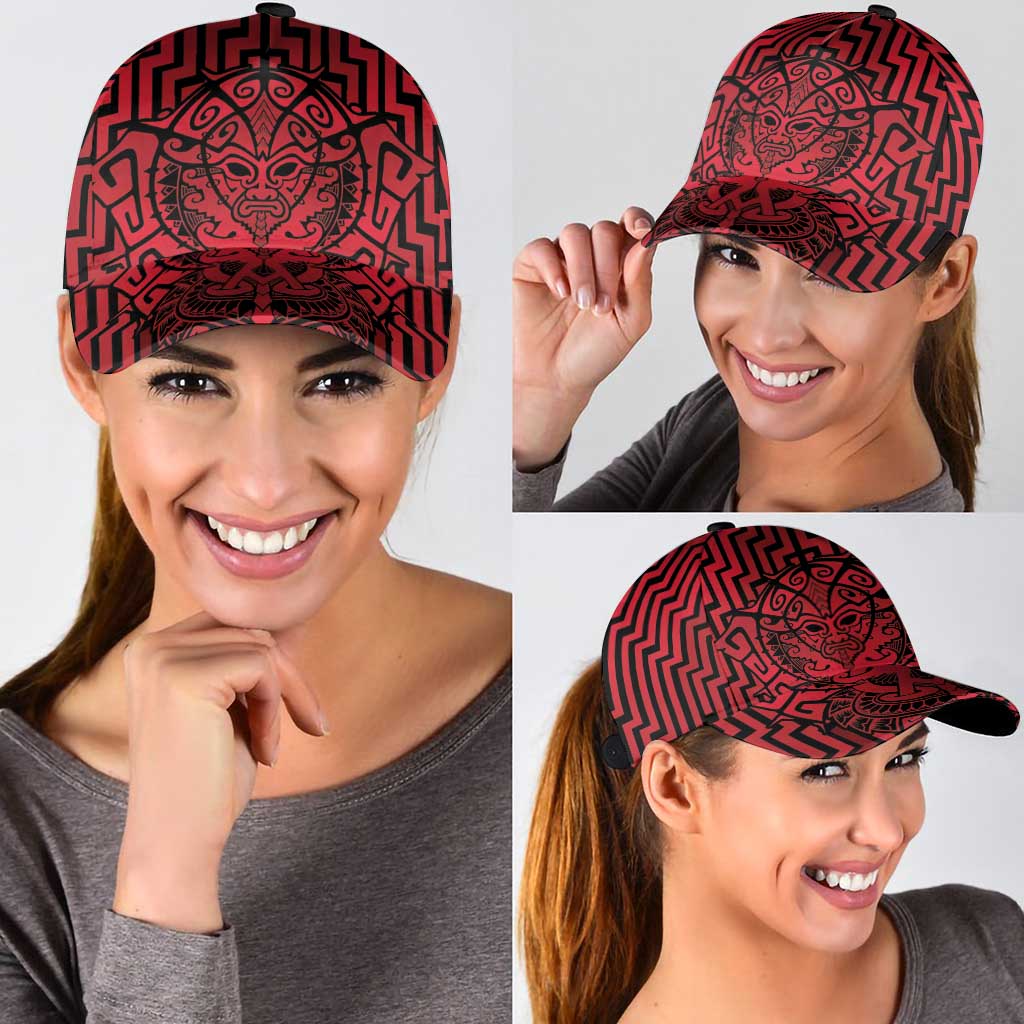 Basketball New Zealand Classic Cap Red Maori Ta Moko Indigenous - Polynesian Pride