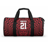 Custom Basketball New Zealand Duffle Bag Red Maori Ta Moko Indigenous LT9 One size Red - Polynesian Pride