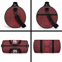 Custom Basketball New Zealand Duffle Bag Red Maori Ta Moko Indigenous LT9 - Polynesian Pride