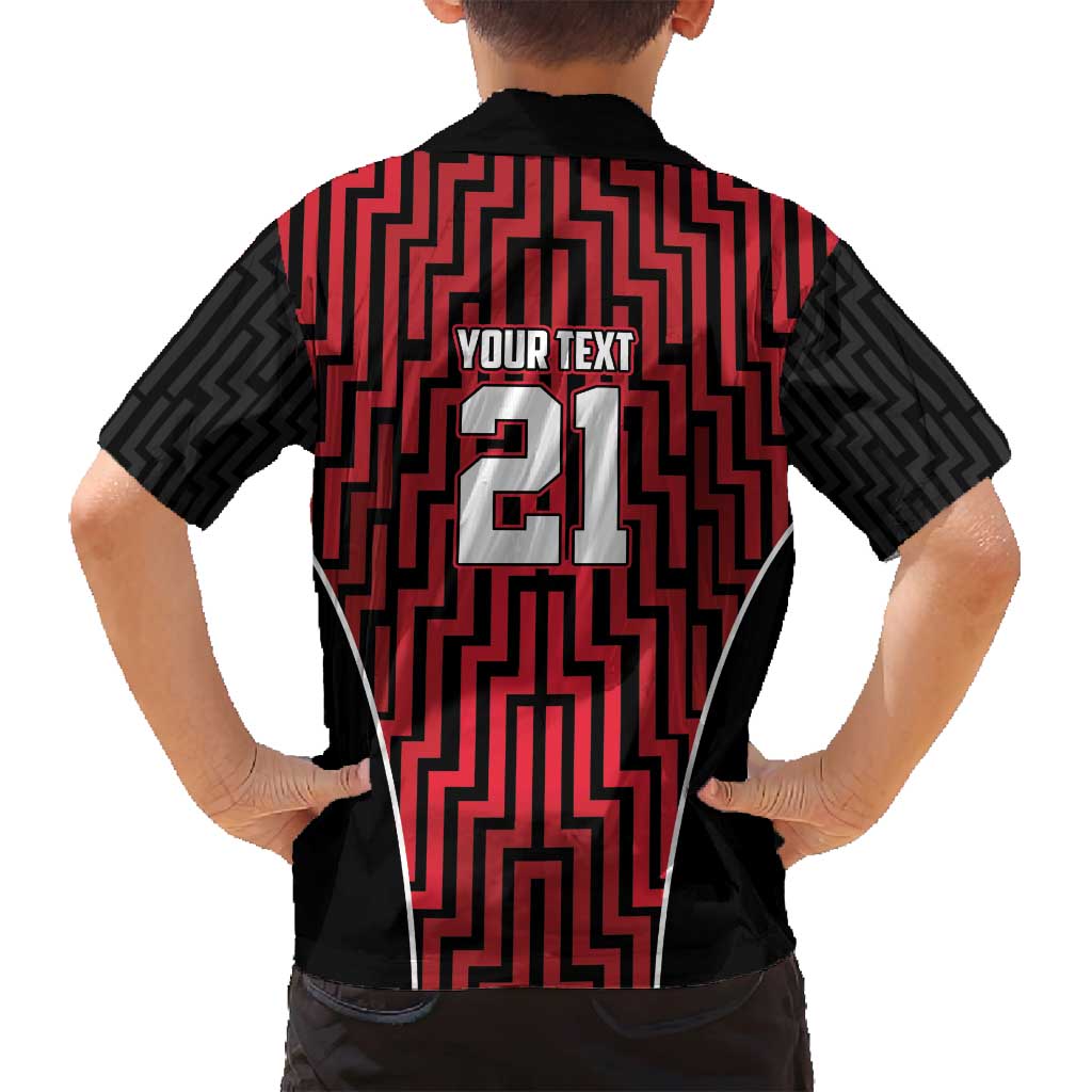 Custom Basketball New Zealand Family Matching Off Shoulder Short Dress and Hawaiian Shirt Red Maori Ta Moko Indigenous LT9 - Polynesian Pride