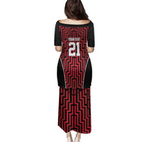 Custom Basketball New Zealand Family Matching Puletasi and Hawaiian Shirt Red Maori Ta Moko Indigenous - Polynesian Pride
