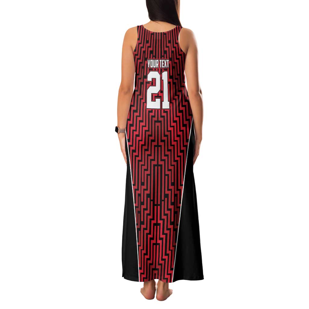 Custom Basketball New Zealand Family Matching Tank Maxi Dress and Hawaiian Shirt Red Maori Ta Moko Indigenous LT9 - Polynesian Pride