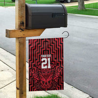 Custom Basketball New Zealand Garden Flag Red Maori Ta Moko Indigenous - Polynesian Pride