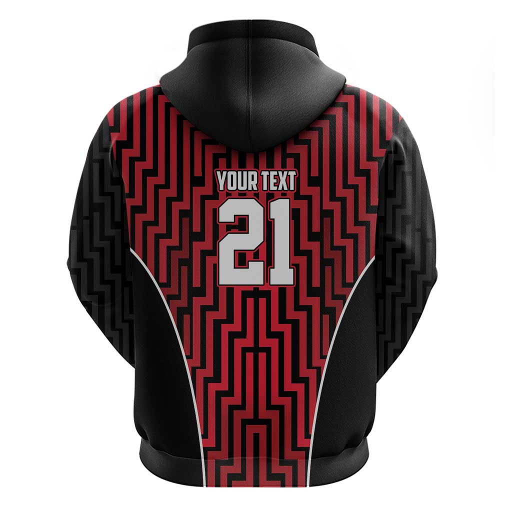 Custom Basketball New Zealand Hoodie Red Maori Ta Moko Indigenous - Polynesian Pride