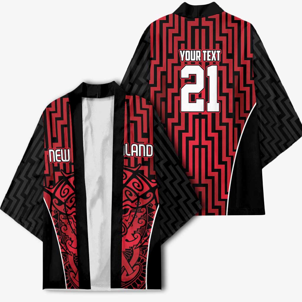 Custom Basketball New Zealand Kimono Red Maori Ta Moko Indigenous LT9 - Polynesian Pride