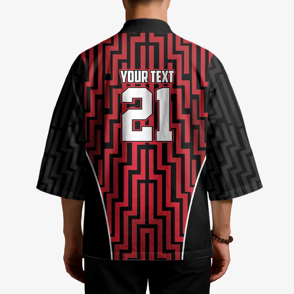 Custom Basketball New Zealand Kimono Red Maori Ta Moko Indigenous LT9 - Polynesian Pride